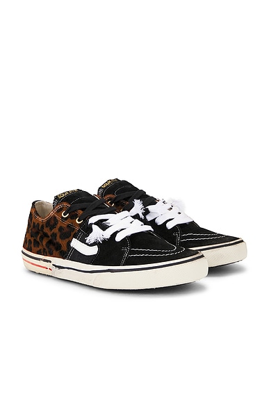 Paul Easterlin Caly Star Low Sneakers in Black & Brown Leo