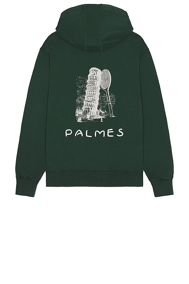 Palmes Logo Hoodie in Dark Green