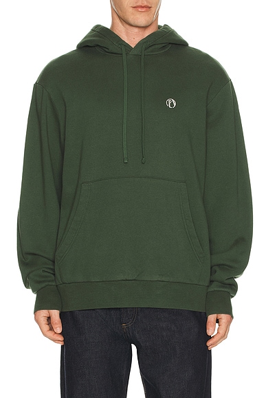 Palmes Stitch Hooded Sweatshirt in Dark Green