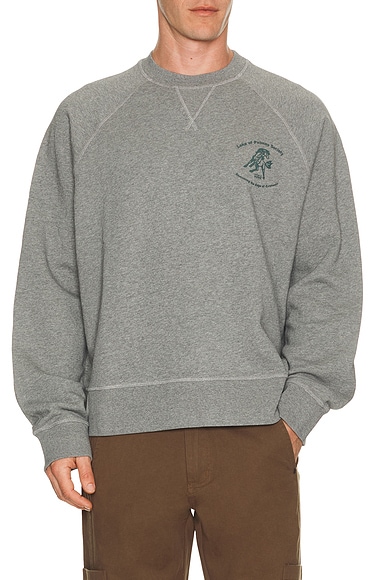 Palmes Lake Raglan Crewneck Sweatshirt in Grey Melange