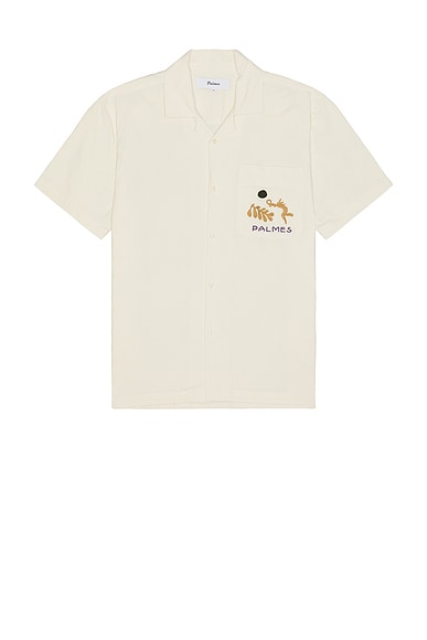 Palmes Short-Sleeved Shirt in Off-White