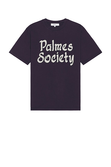 Palmes Society T-Shirt in Dark Blue