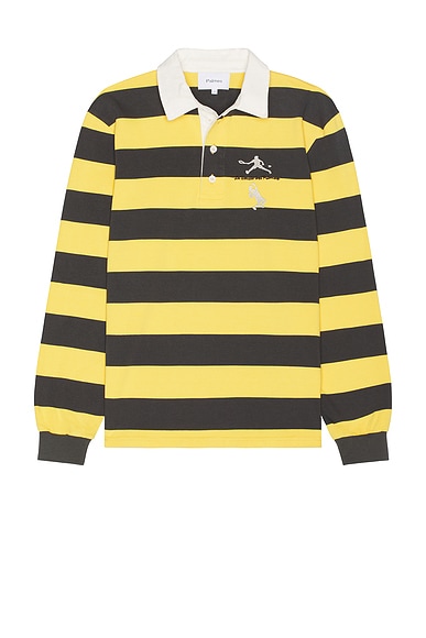 Givenchy Long Sleeve Stripe Polo in Black Red FWRD