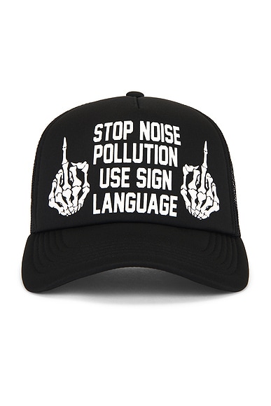 Pleasures Pollution Trucker Hat in Black