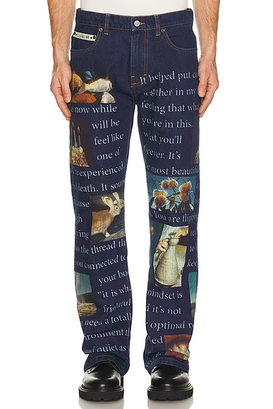 Pleasures Connection Straight Leg Jeans in Washed Indigo