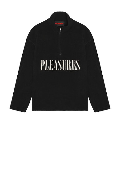 Pleasures Onyx Half Zip Polar Fleece in Black