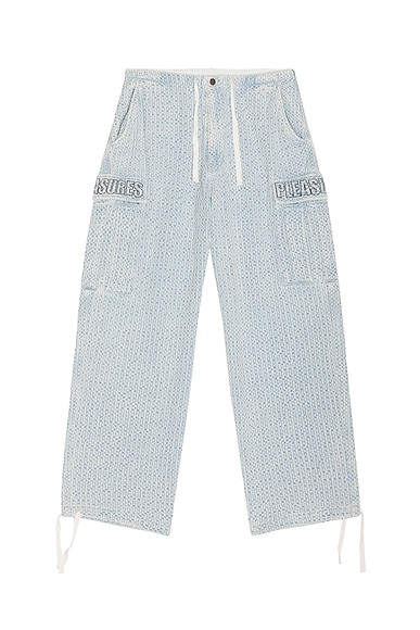 Knitted Indigo Cargo Pants