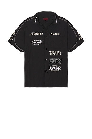 Pleasures Terror Button Up Shirt in Black