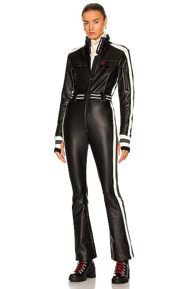 Crystal Soft Shell Faux Leather Jumpsuit