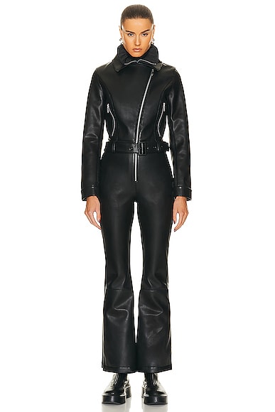 Shop Perfect Moment Cameron Ski Suit In Black Faux Leather