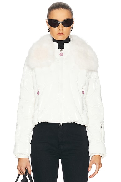 Moncler Blenca Biker Jacket in White FWRD