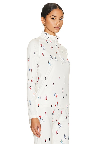 Perfect Moment Skier Print Half-zip Thermal Top In Dede Ski Print