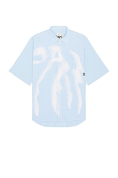 P.A.M. Perks and Mini Cadence Boxy Short Sleeve Shirt in Blue Stripe