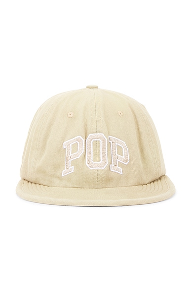 Pop Trading Company Arch Sixpanel Flexfoam Hat in White Pepper
