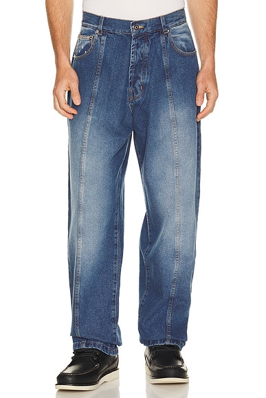 Pop Trading Company Drs Denim Seam Pants in Washed Denim