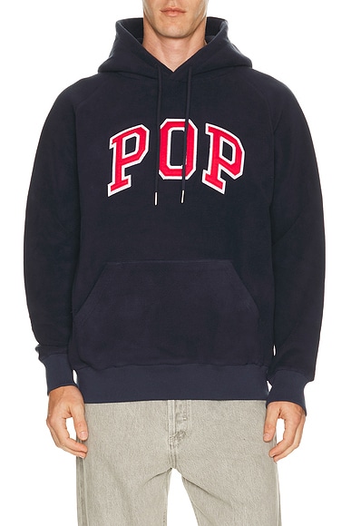 Pop Trading Company Arch Hooded Sweatshirt in Navy