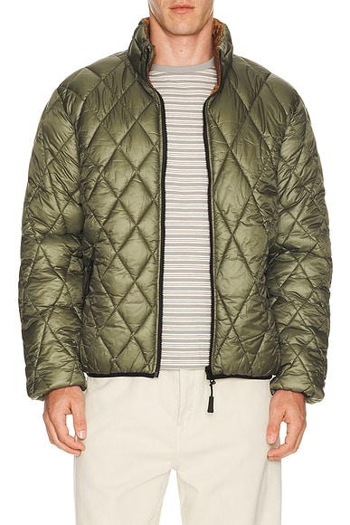 Pop Trading Company Quilted Reversible Jacket in Four Leaf Clover & Bison
