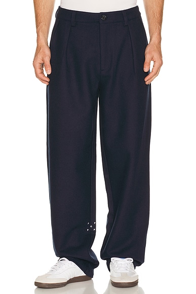 Pop Trading Company Wool Hewitt Suit Pants in Navy