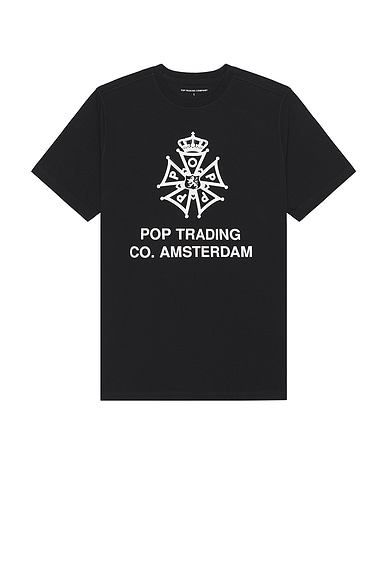 Pop Trading Company Four Days Tee in Black