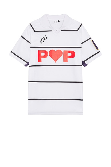 Pop Trading Company Striped Sportif Shirt in White