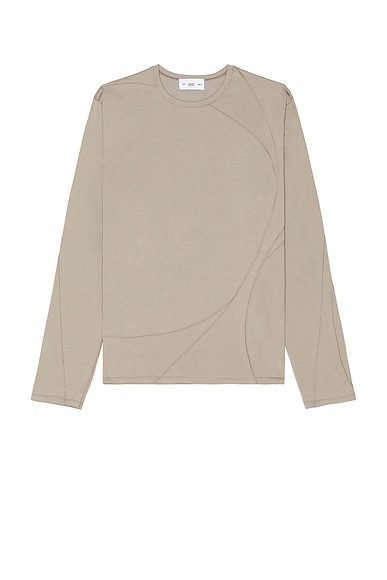 POST ARCHIVE FACTION (PAF) 7.0 Long Sleeve Center in Warm Grey