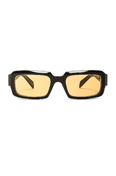 Prada Rectanglular Frame Sunglasses in Black