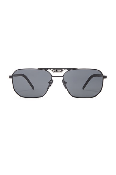Prada Rectangle Sunglasses in Black