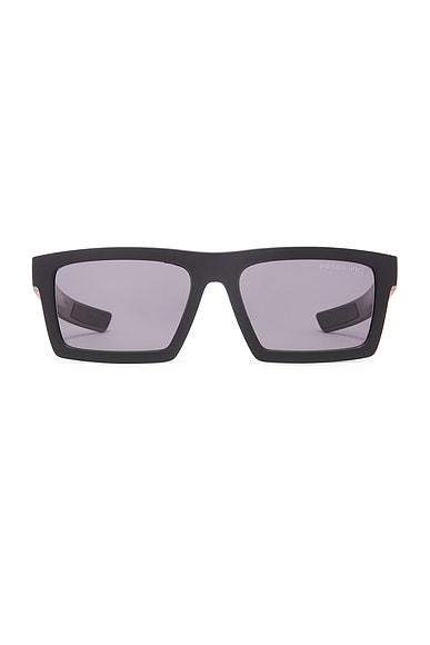 Prada Linea Rossa Rectangle Sunglasses in Matte Black