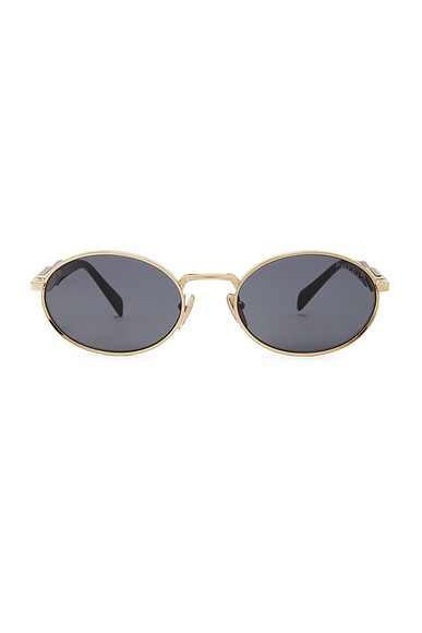 Prada Oval Sunglasses in Pale Gold