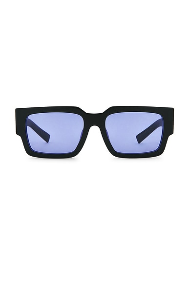 Prada Rectangular Sunglasses in Black & Purple