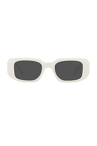 Prada Scultoreo Narrow Sunglasses in White