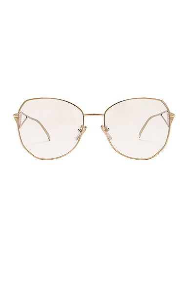 Prada Round Eyeglasses in Metallic Gold