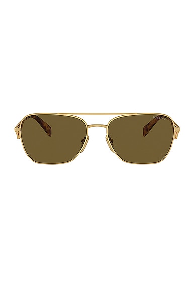 Aviator Sunglasses in Metallic Gold