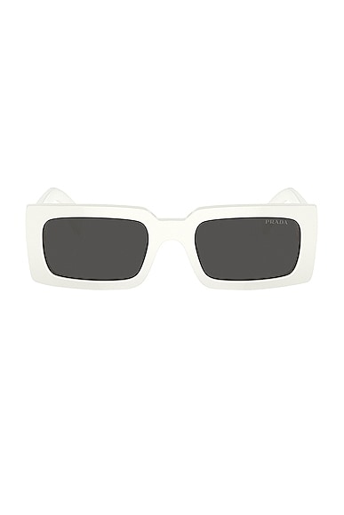 Rectangle Sunglasses in White