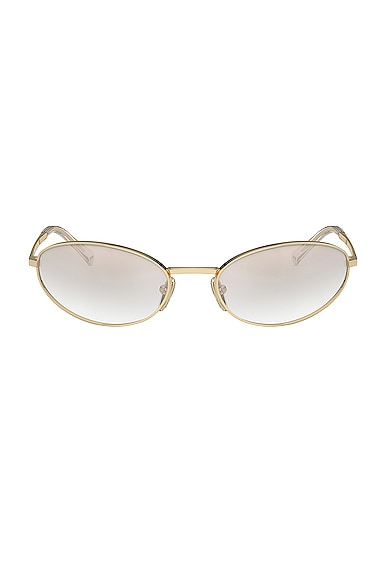 Prada Oval Sunglasses in Pale Gold