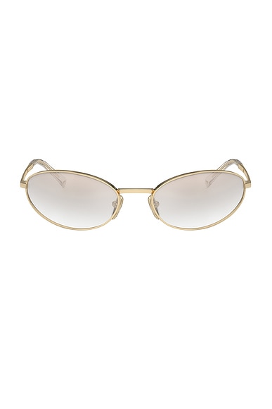 Prada Oval Sunglasses in Pale Gold