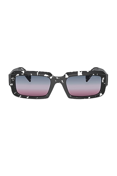 Prada Rectangle Sunglasses in Black Crystal