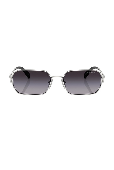 Prada Rectangular Sunglasses in Silver