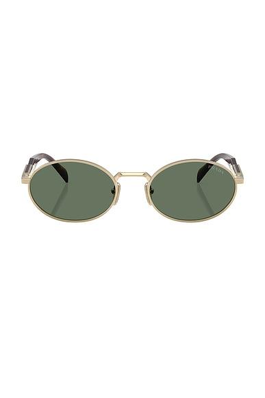 Prada Oval Sunglasses in Pale Gold