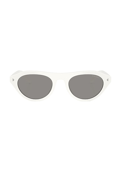 Prada Round Sunglasses in Talc