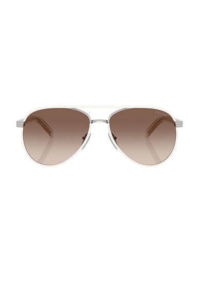 Prada Aviator Sunglasses in Silver