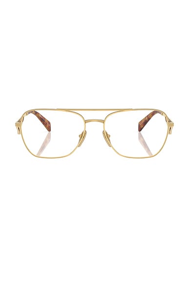 Prada Round Eyeglasses in Gold