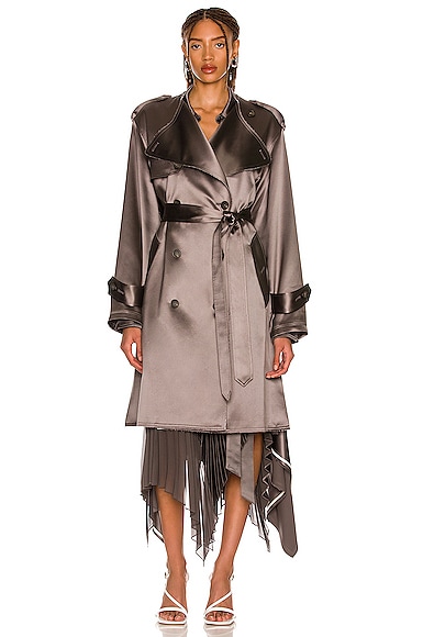 Shop Peter Do For Fwrd Handkerchief Trench In Warm Grey