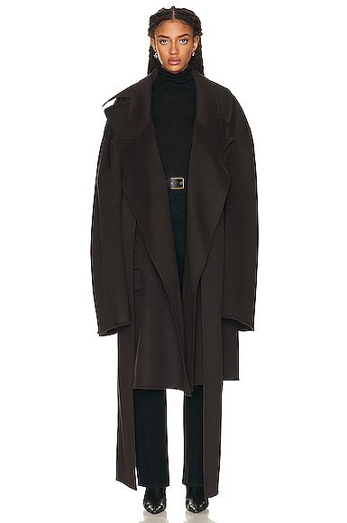 Peter Do for FWRD Double-Face Detachable Coat in Dark Brown