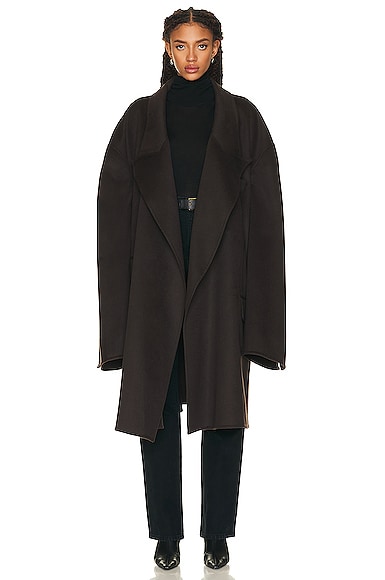 Shop Peter Do For Fwrd Double-face Detachable Coat In Dark Brown
