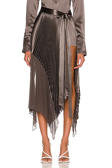 for FWRD Combo Sliced Pleated Wrap Skirt