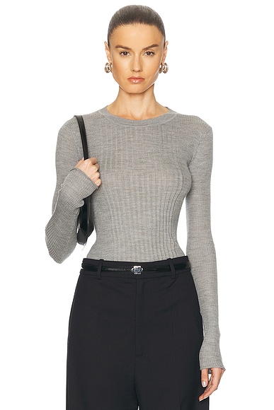 Proenza Schouler Cassidy Sweater in Light Grey Melange