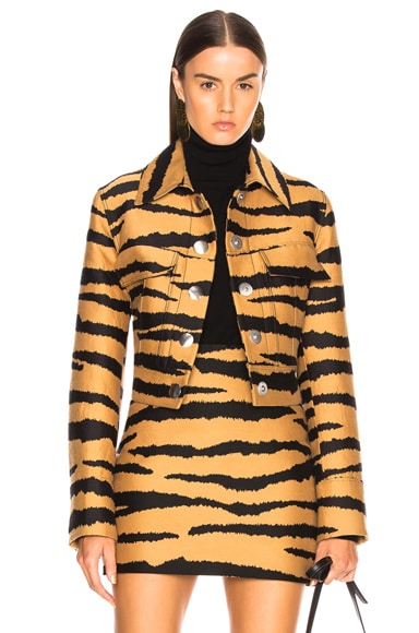 Proenza Schouler Tiger Print Jacquard Jacket in Bronze & Black | FWRD