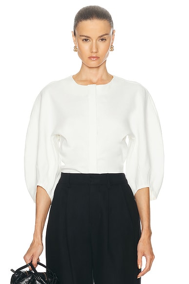 3.1 phillip lim Smocked Blouse in White FWRD