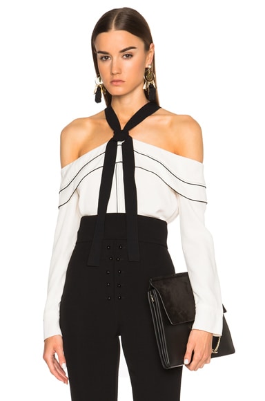 Proenza Schouler Off Shoulder Blouse in Off White FWRD